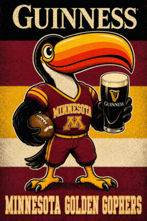 Guinness Minnesota Golden Gophers Toucan Sports Poster