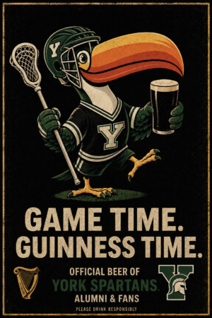 York Spartans Lacrosse Game Time Guinness-Style Wall Art