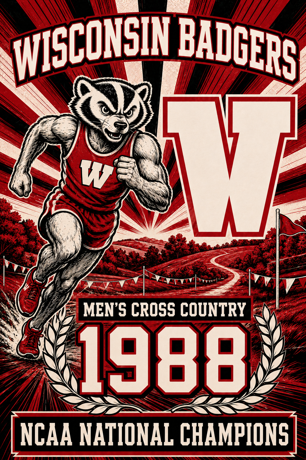 Wisconsin Badgers Men’s Cross Country 1988 Wall Art