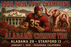 1935 Rose Bowl Champions Alabama Crimson Tide Football Poster