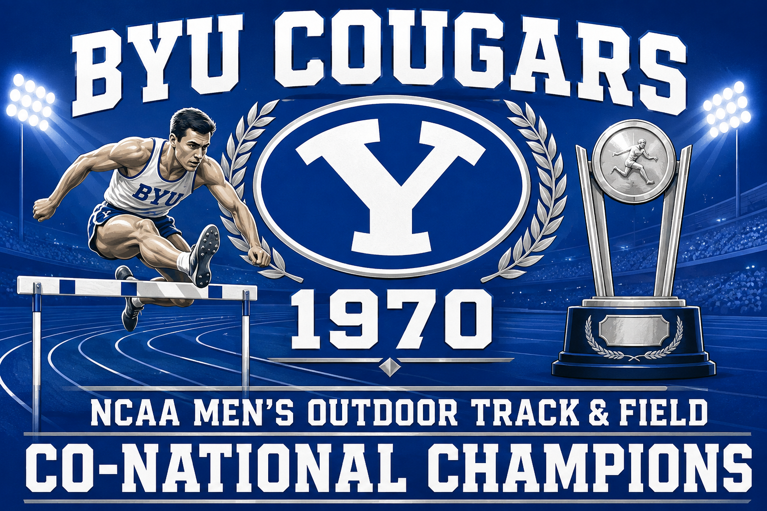 BYU Cougars 1970 Track & Field Champions Wall Art