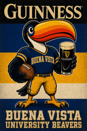 Buena Vista Beavers Toucan Guinness-Style Graphic Poster