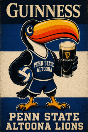 Guinness-Style Toucan Penn State Altoona Lions Wall Art