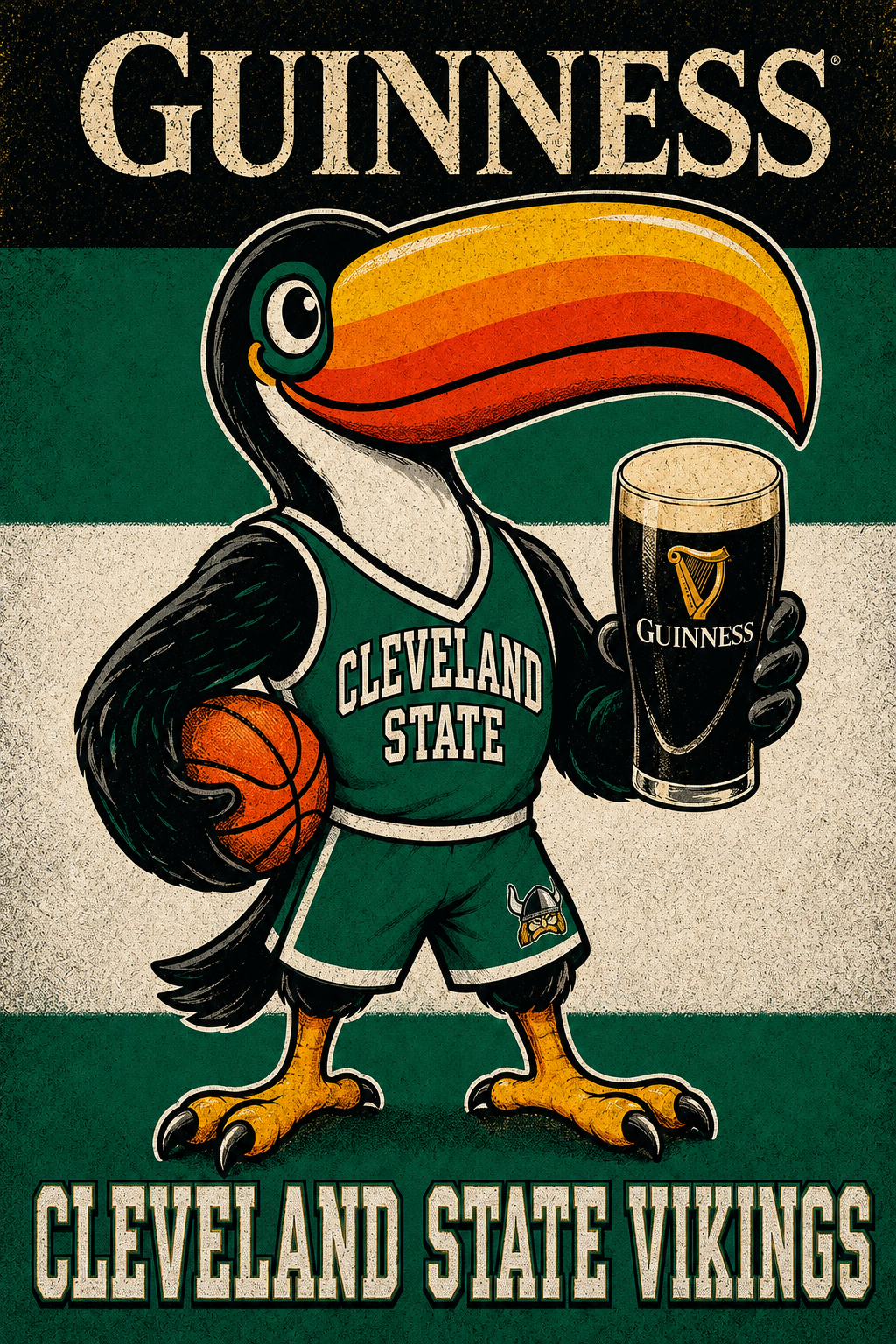 Guinness Cleveland State Vikings Toucan Wall Art