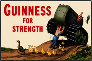Guinness for Strength Vintage-Style Illustrated Sign