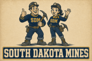 South Dakota Mines Miner Mascot Vintage-Style Wall Art