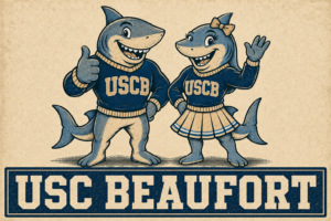 USC Beaufort Shark Mascots Vintage-Style Wall Art