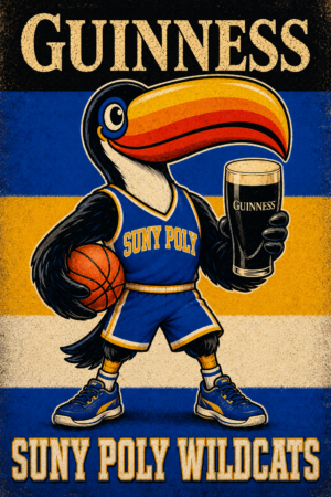 SUNY Poly Wildcats Toucan Basketball Wall Art