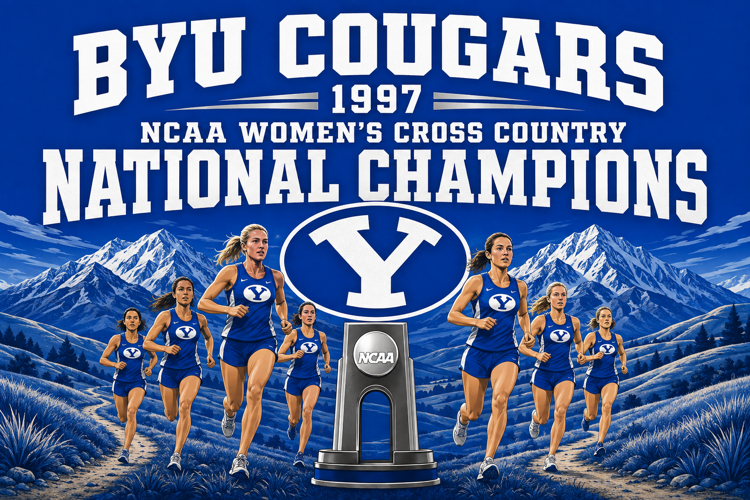 BYU Cougars 1997 Women’s Cross Country Champions Wall Art