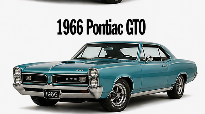 1966 Pontiac GTO Teal Classic Car Wall Art