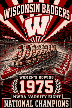 Wisconsin Badgers Women's Rowing 1975 Poster