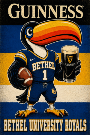 Guinness Bethel University Royals Toucan Football Poster