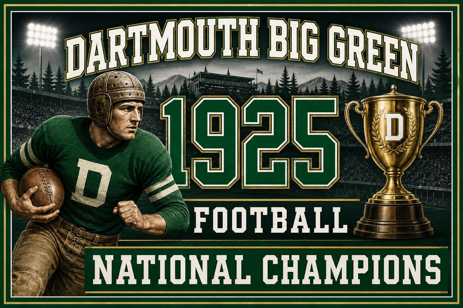Dartmouth Big Green 1925 Football National Champions Wall Art