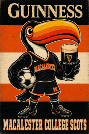 Guinness-Themed Macalester College Scots Toucan Poster