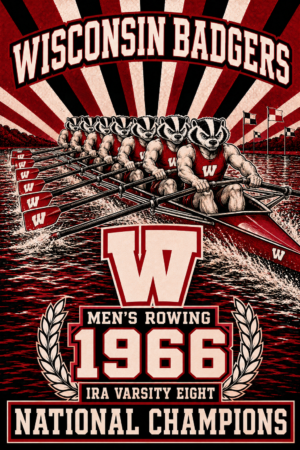 Wisconsin Badgers Men's Rowing 1966 National Champions Wall Art