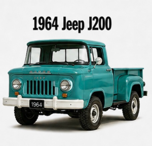 1964 Jeep J200 Teal Vintage Pickup Truck Artwork