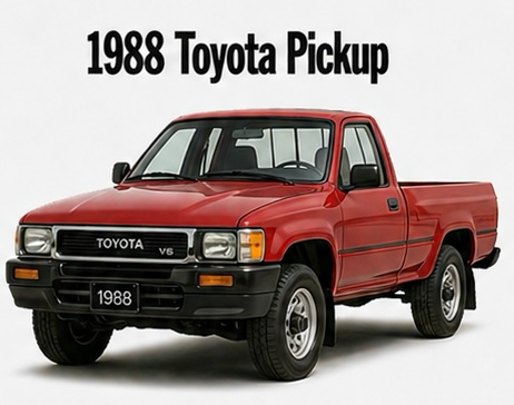 1988 Toyota Pickup Red Truck Graphic