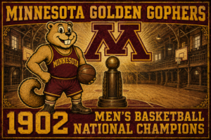 Minnesota Golden Gophers 1902 Basketball Vintage-Style Wall Art