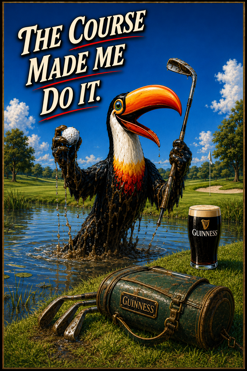 The Course Made Me Do It Golf Toucan Wall Art