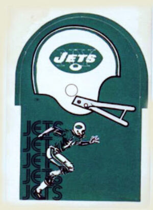 Jets Football Helmet and Players Poster Design