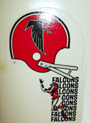 Red Football Helmet Falcons Repeating Text Wall Art