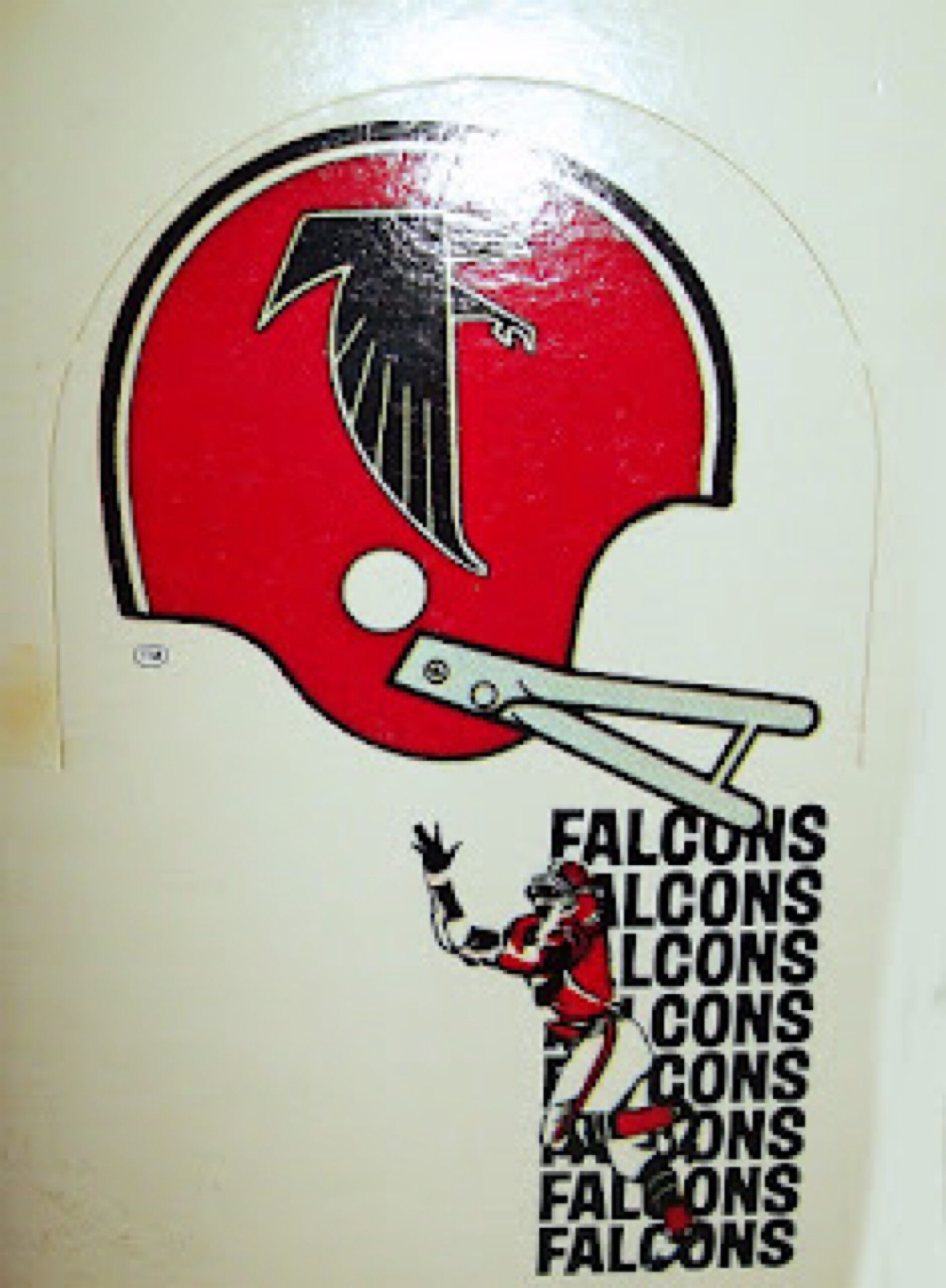 Red Football Helmet Falcons Repeating Text Wall Art