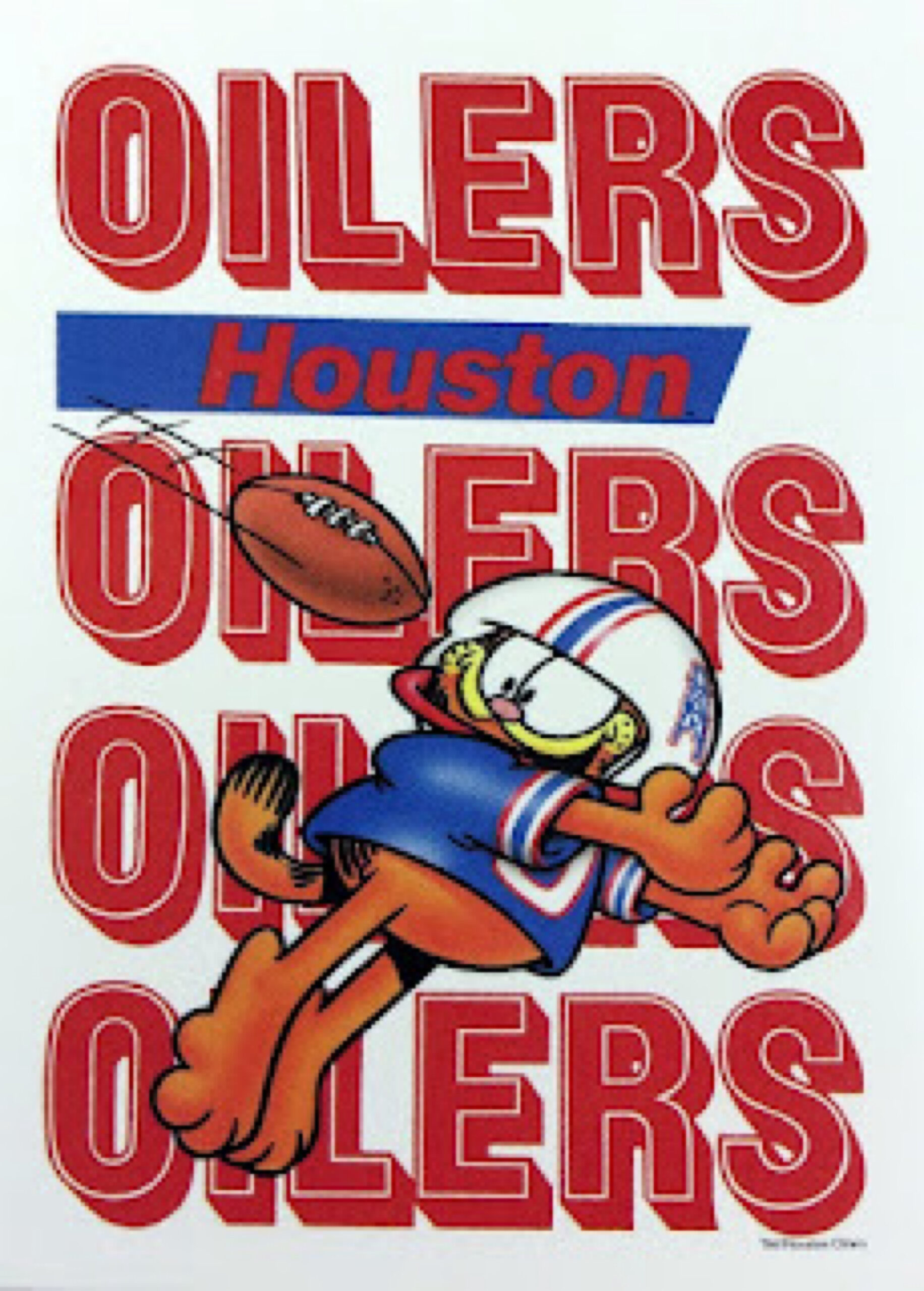 Houston Oilers Football Cartoon Character Print