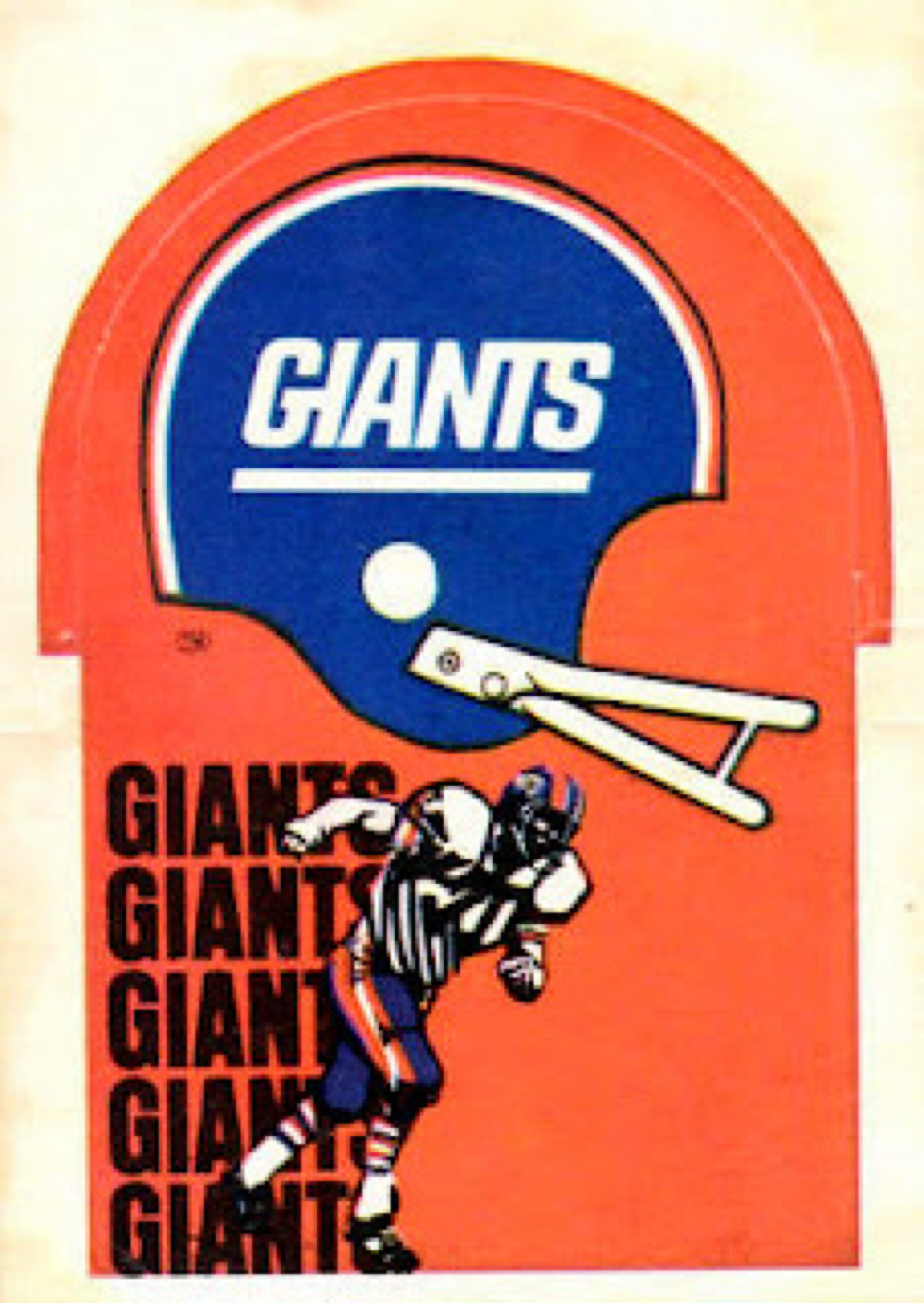 Giants Football Helmet and Player Vintage-Style Wall Art