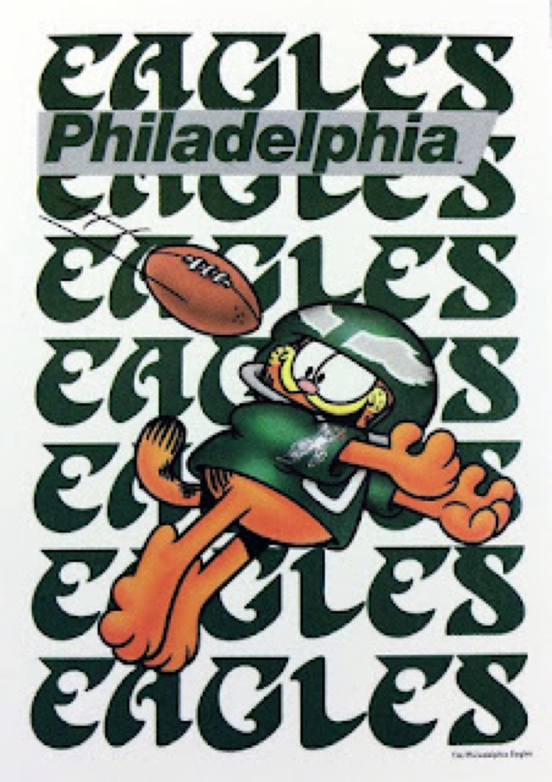 Philadelphia Eagles Cartoon Football Wall Art Print