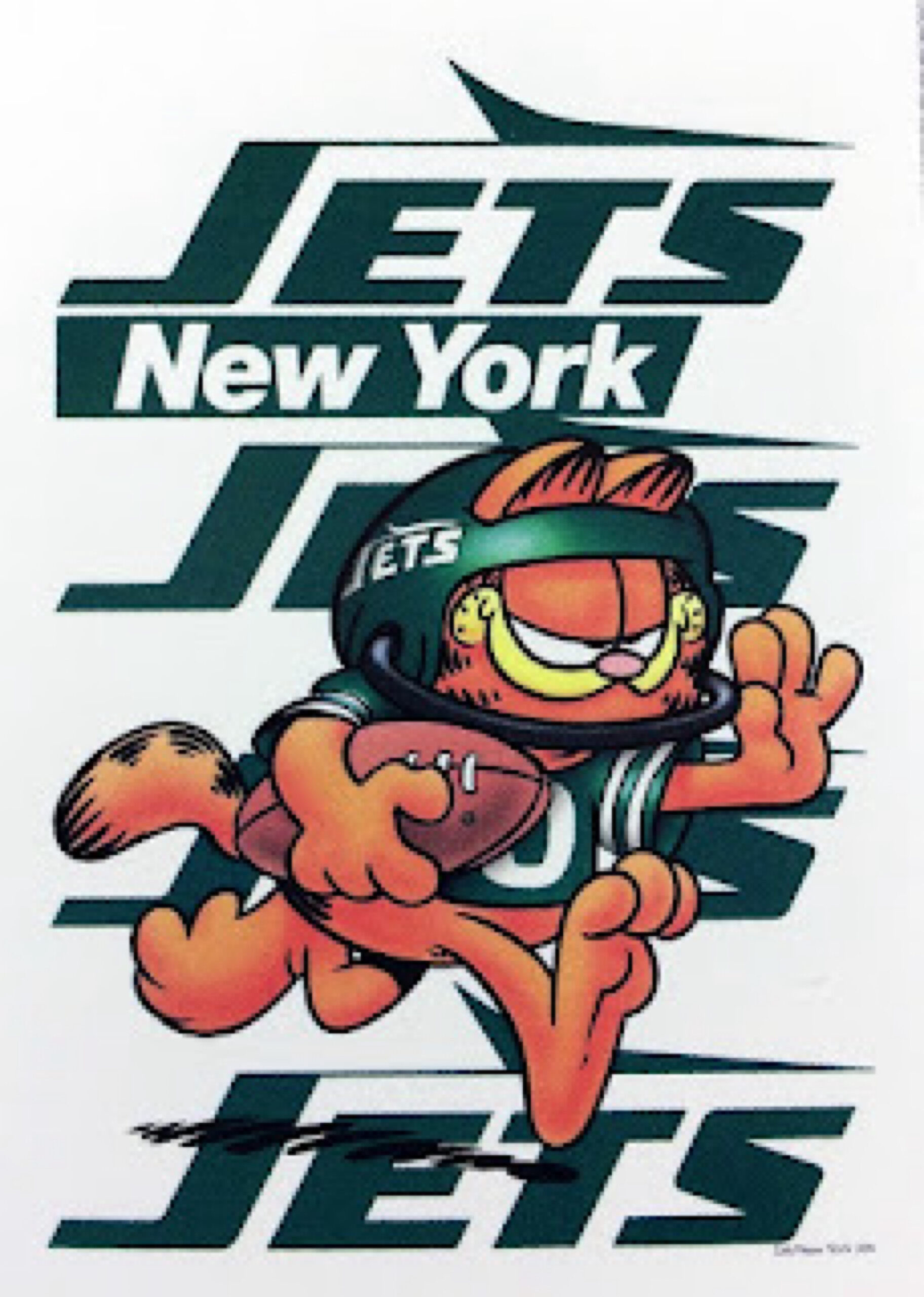 New York Jets Cartoon Cat Printed Wall Art