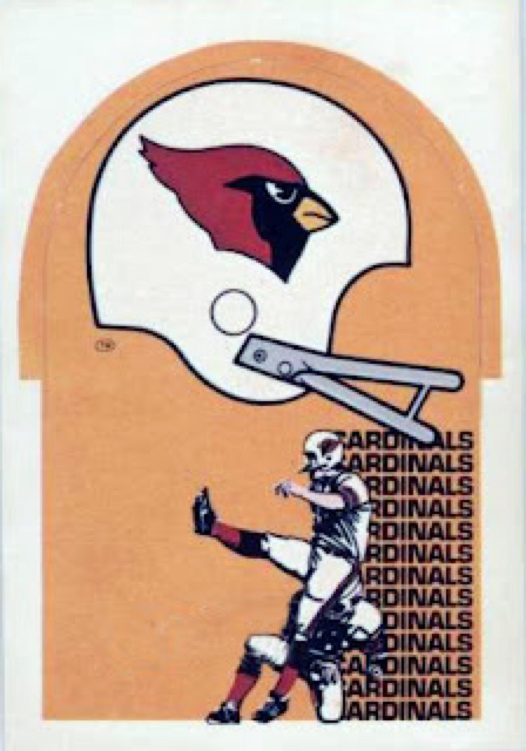Cardinals Football-Themed Illustrated Wall Art Print