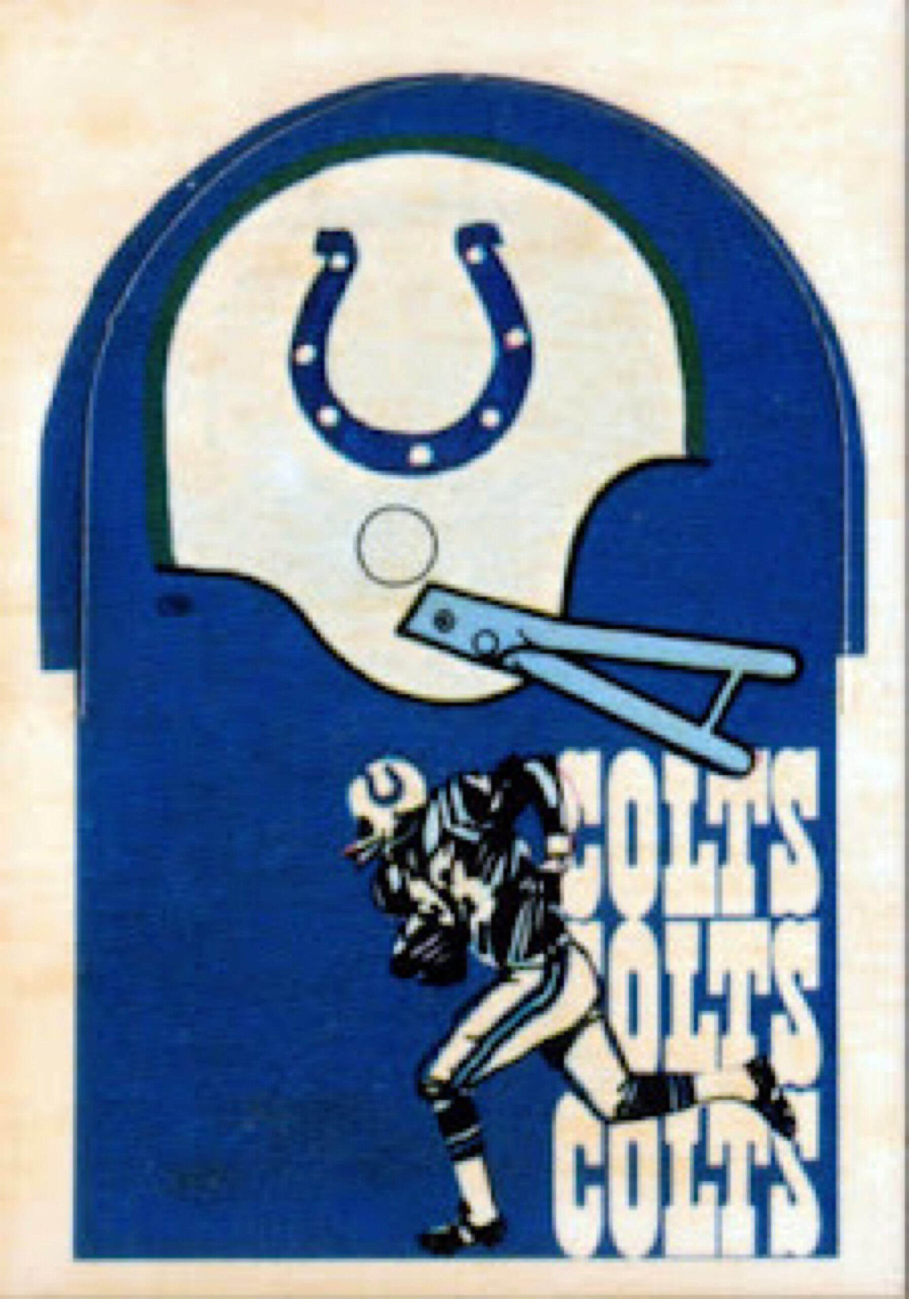 Blue Football Horseshoe Sunday Colts Wall Art Print