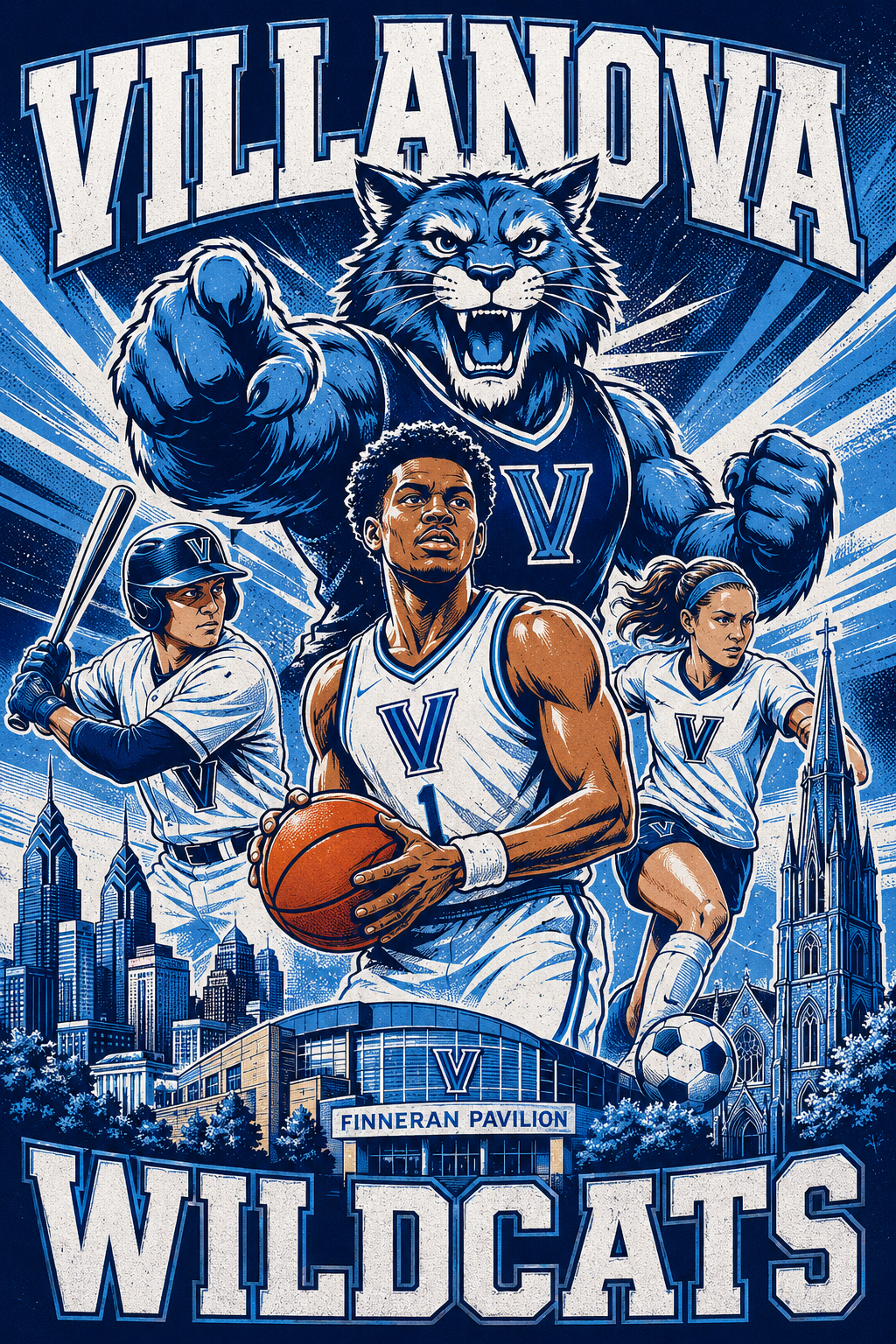 Villanova Wildcats Multi-Sport Illustrated Wall Art