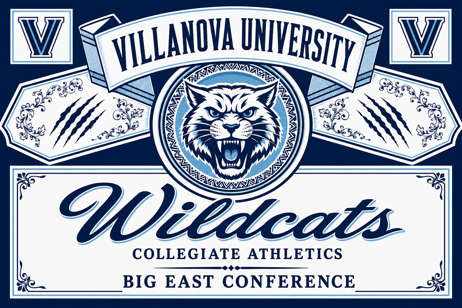 Villanova Wildcats Collegiate Athletics Wall Art