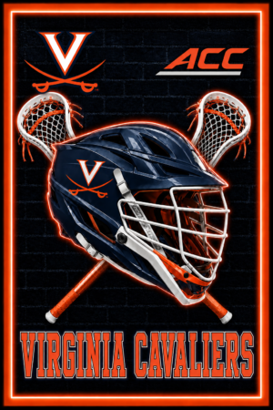 Virginia Cavaliers Lacrosse Helmet and ACC Wall Art