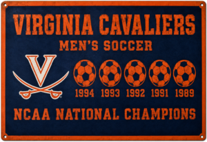 Virginia Cavaliers Men's Soccer Championship Metal-Style Sign