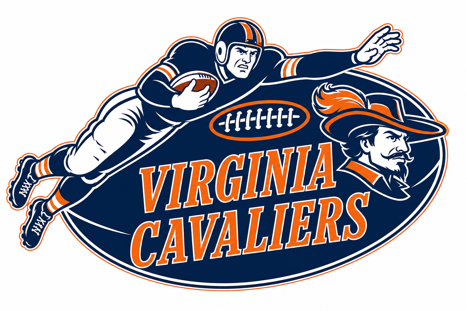 Virginia Cavaliers Football Player Graphic Wall Art