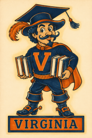 Virginia Graduate Mascot Illustration Wall Art