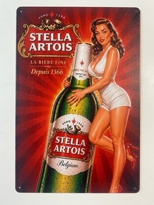 Stella Artois Pin-Up Beer Advertisement Wall Sign