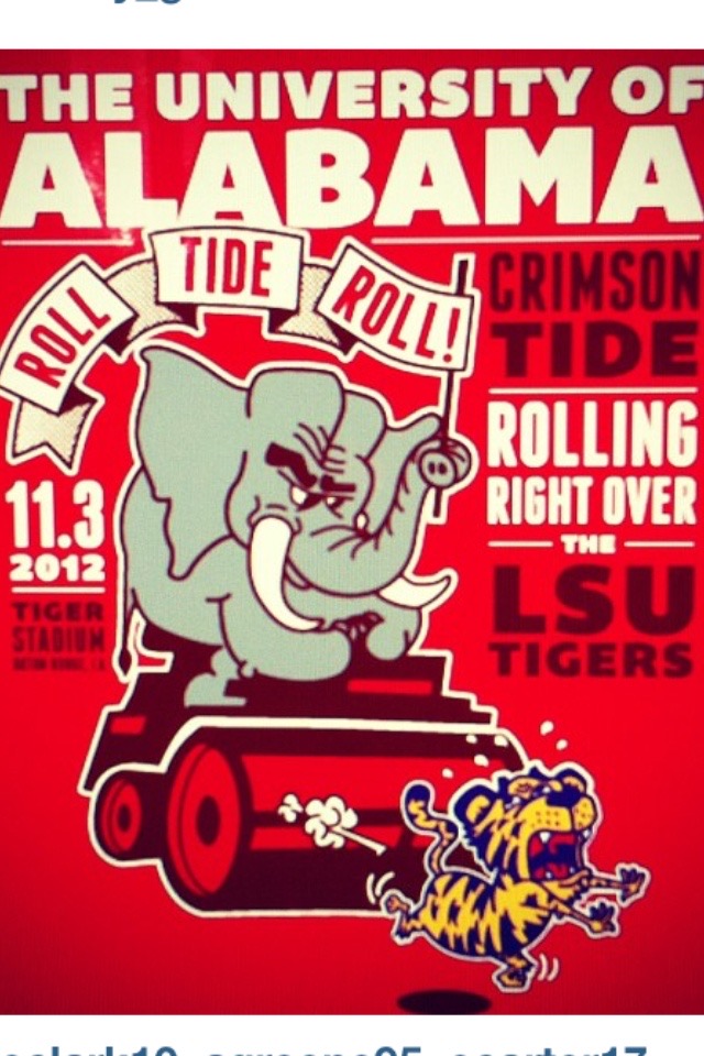 Alabama Crimson Tide vs LSU Tigers 2012 Game Poster