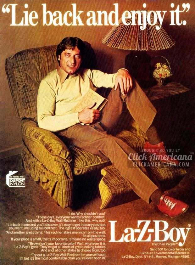 La-Z-Boy “Lie back and enjoy it” Recliner Advertisement Print