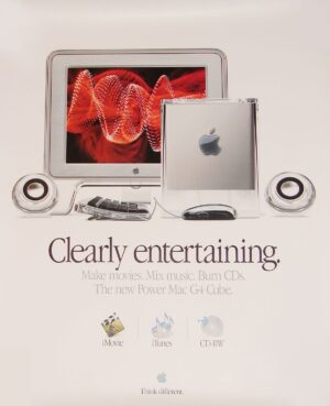 Power Mac G4 Cube “Clearly Entertaining” Advertisement Print