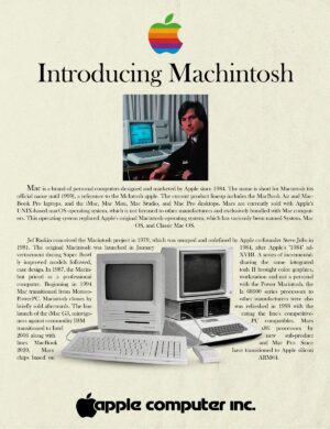 Introducing Macintosh Retro Computer History Poster