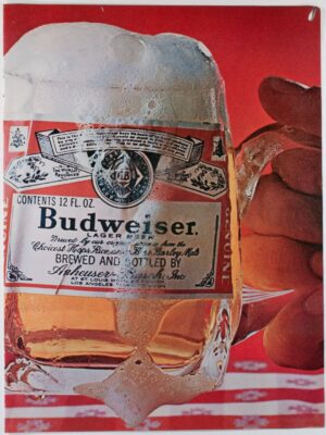 Budweiser Beer Glass Americana Style Wall Sign