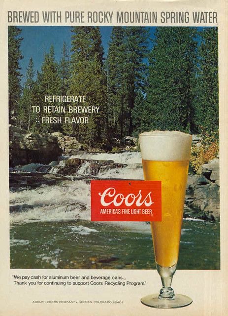 Coors Rocky Mountain Spring Water Beer Advertisement Print