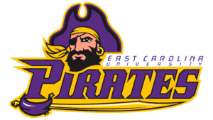 Purple and Gold Pirate University Graphic