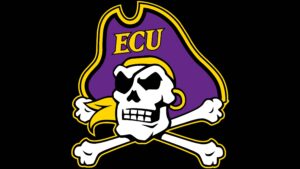 Purple and Gold Pirate Skull ECU Graphic
