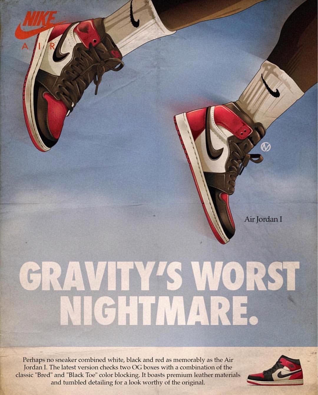 Air Jordan I Sneaker Graphic Wall Art Print