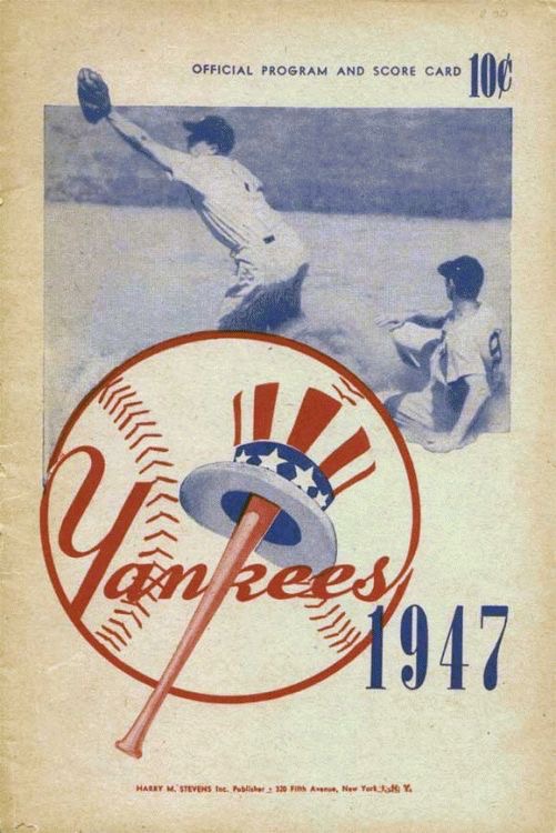 1947 Yankees Baseball Program and Score Card Cover