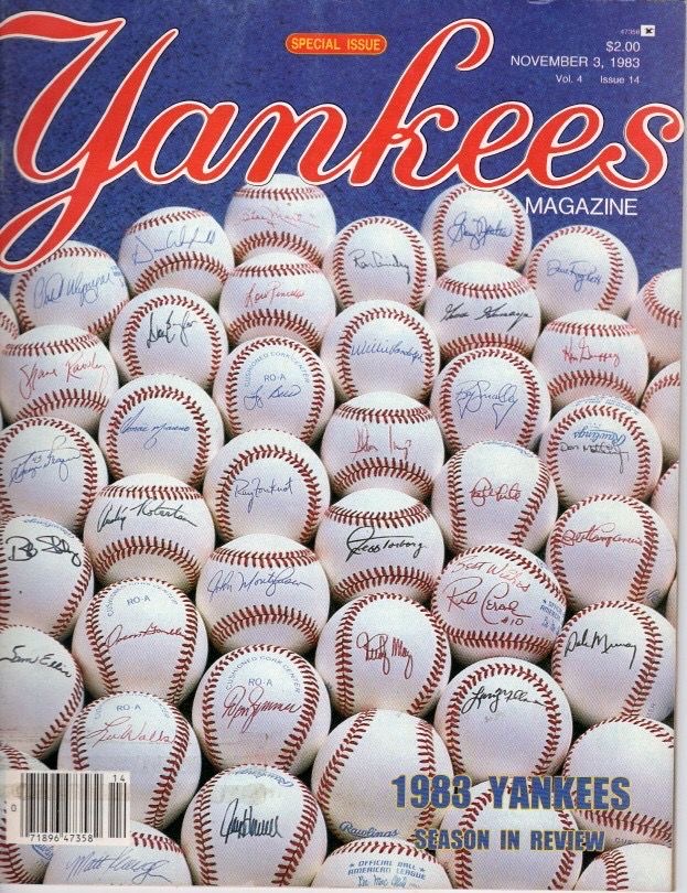 Yankees Magazine November 3, 1983 Special Issue